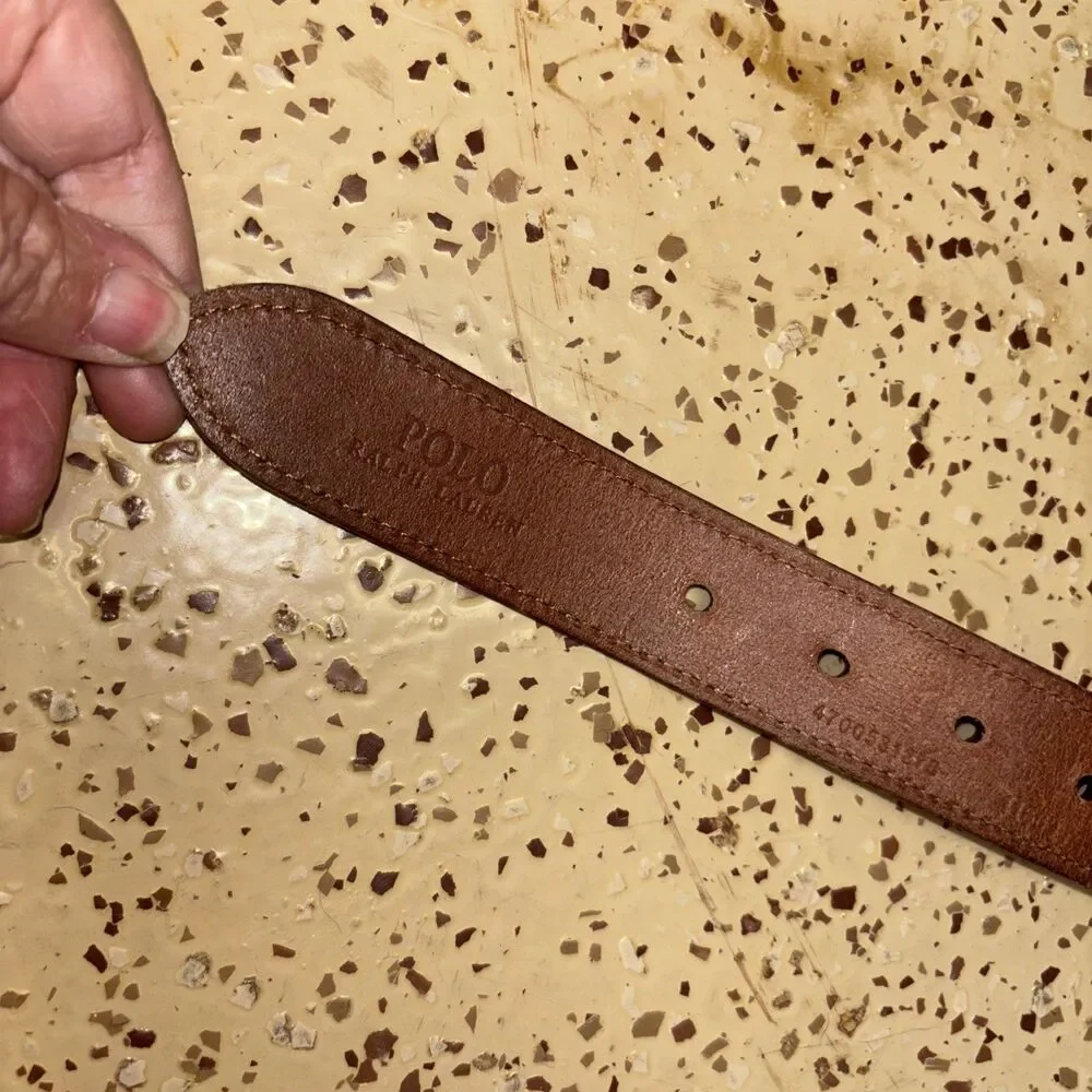 Polo Ralph Lauren Men Belt Nautical Blue Anchors Size 32 Buckle